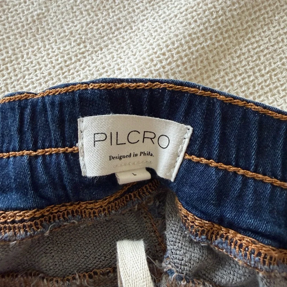 Anthropologie Pilcro Pull On Barrel Wide-Leg Blue Denim Jeans - Picture 6 of 8